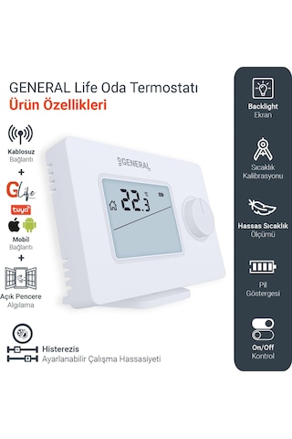 General GAIA Ht250 RF Smart Kablosuz Akıllı Oda Termostatı