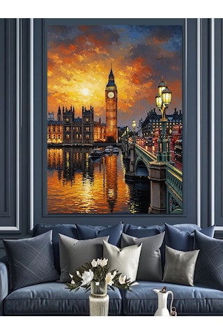 Ahşap Tablo Londra Big Ben Manzara