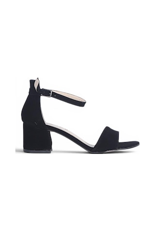 Ayakcenter Byn Ayışığı By38 Süet Siyah Kadın 7 Cm Topuklu Sandalet