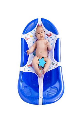 Desenli Bebek Banyo Küvet Filesi Bebek Tutucu Kancalı Küvet Bebek Yıkama Filesi