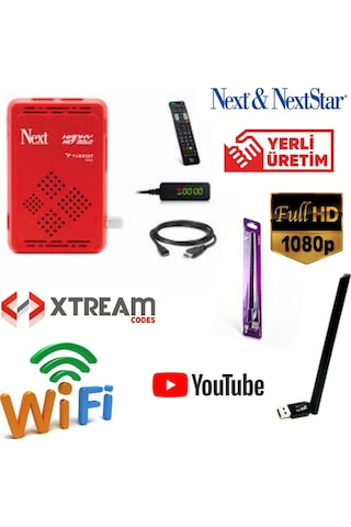 Next Kanky Gold Mini Full Hd Yedek Kumandalı Uydu Alıcısı + Wifi Anteni