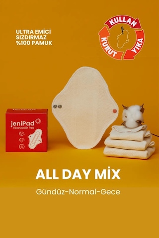 Jenipad Yıkanabilir Mix Ped Beyaz