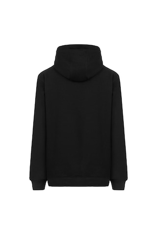 Mysport My Sport 5017 Erkek Yumuşacık Kapüşonlu Organik Pamuk Kanguru Cepli Regular Siyah Sweatshirt Siyah