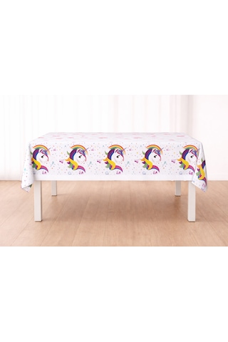 Unicorn Desenli Masa Örtüsü 120x180 Cm Tek Kullanımlık Parti Masa Örtüsü Doğum Günü Süsleri