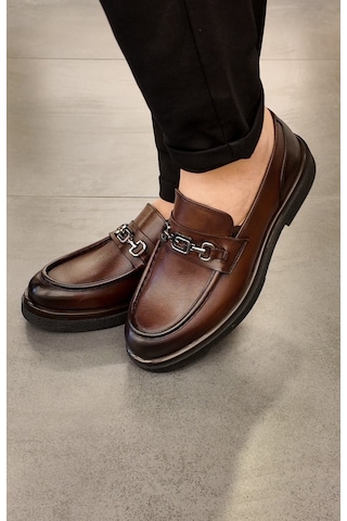 Msport Premium 4832 Loafer Hakiki Deri Erkek Ayakkabı Kahverengi
