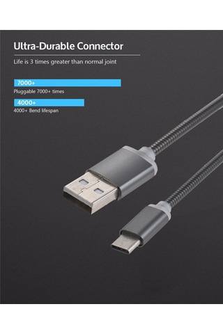 Xiyyadms Metal Tip Type-c Şarj Ve Veri Kablosu, Hızlı Şarj, Yüksek Verimli Transfer, Dayanıklı Metal Yapı, Xiaomi/samsung Uyumlu, 100cm Siyah/gümüş/altın