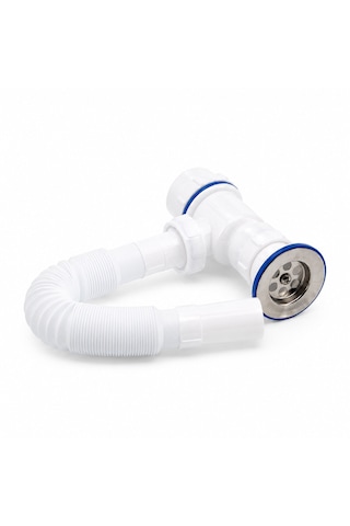Lüx Paslanmaz Taşlı Körüklü Lavabo Sifon 5492 Çr