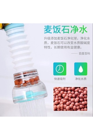 Monyee Büyük Boy 4. Nesil Mavi Renkli Kutu Paketli, Genişletilebilir Döner, Mefit Stone İçeren, Su Tasarruflu Mutfak Filtreli Lavabo Suları Saçan Başlığı Toplu Satış Diğer