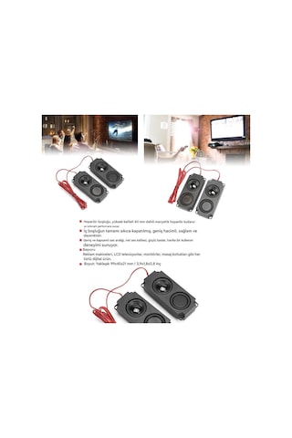 8 Ohm 5w Tv Ve Monitör Için 40mm Manyetik Taşınabilir Çift Ses Hoparlörleri