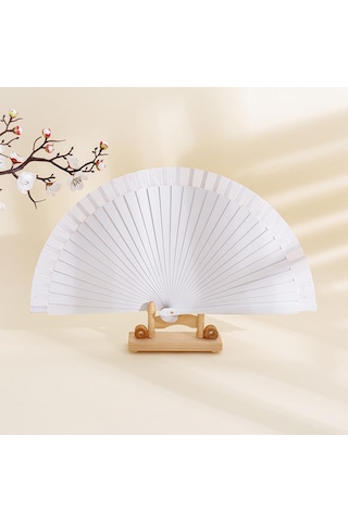 Moveevo Ahşap Katlanabilir El Ventiği, Dans Gösterileri Ve Özel Etkinlikler İçin Zeki Ve Şık Tasarım, 23cm Doğal Renk