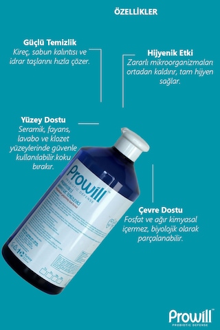 Probiyotikli Banyo Ve Tuvalet Temizleyici 1 Litre- Kötü Koku Önleyici Tekli