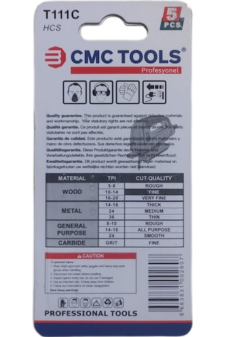 Cmc Tools T111C Ağaç Depukaj Testere Bıçağı 5'li Paket