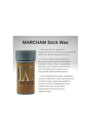 Marcham Hair Wax Stick 75 G + Saç Sabitleyici Berber Stickwax Topu