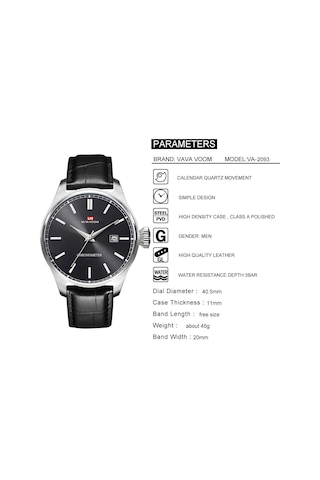 Va Va Voom VA2093 Erkek Saati Kahverengi Kordonlu