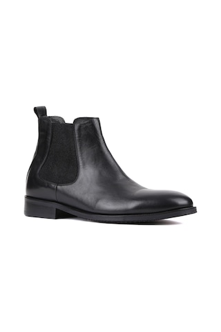 Shoetyle - Siyah Deri Erkek Chelsea Bot 250-201-903 Siyah