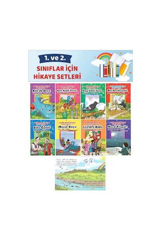 1.ve 2.sınıflar İçin Okumayı Sevdiren Değerler Eğitimi 8 Li Hikaye Seti 32 Sayfa