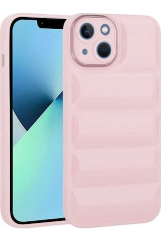 Apple Uyumlu iPhone 14 Plus Kılıf Kamera Korumalı Parlak Airbag'li Zore Galya Kapak Pembe