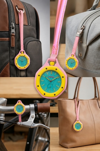 Boyol Pop Çanta Charm Unisex Aksesuar Saat D-sport Pembe-sarı D-401