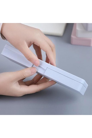 Mufunye Öğrenci İçin Dayanıklı Plastik Kalem Kutusu - Büyük Kapasiteli, Kolay Temizlenir, Taşınabilir Mavi Desen Diğer