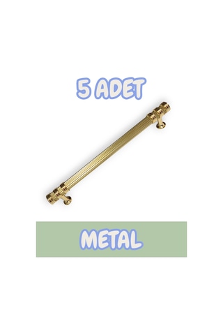 Çizgili Nesli Alüminyum Metal Lüks Modern Mobilya Çekmece Mutfak Dolabı Kulpu Altın 128mm 5 Adet Altın