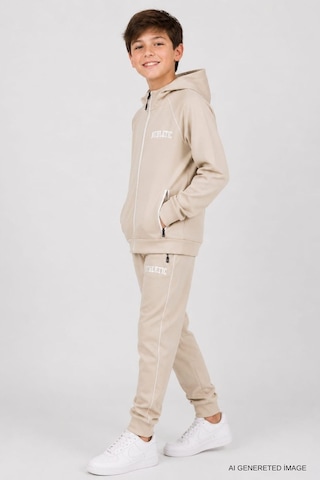 Pina Kids Erkek Çocuk Scuba Atheletic Reglan Kol Kapüşonlu Dalgıç Kumaş Eşofman Takımı Esf7028 Krem