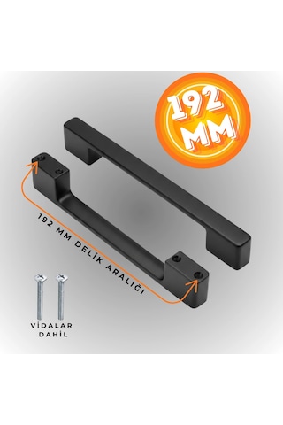 Köprü Kulp Dolap Çekmece Kulbu Metal Kulp 192 Mm Siyah