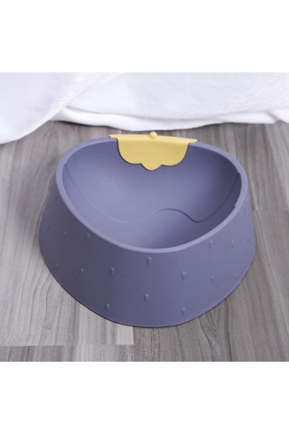 Cbtx Çilek Şekilli Hayvan Kasesi Kedi Karikatür Kaymaz Kase Gri