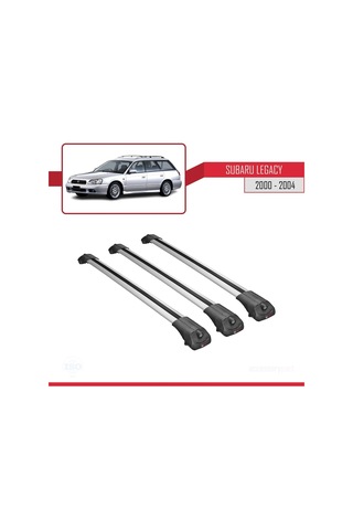Subaru Legacy 2000-2004 Arası İle Uyumlu Ace-1 Ara Atkı Tavan Barı Gri 3 Adet Bar