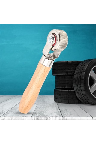 Geeroyoo Orta Boy Lastik Tamir Aracı, Ahşap Kollü Basma Rulmanı - Hava Giderici, İyi Tutuş Ve Hızlı Tamir Sağlar
