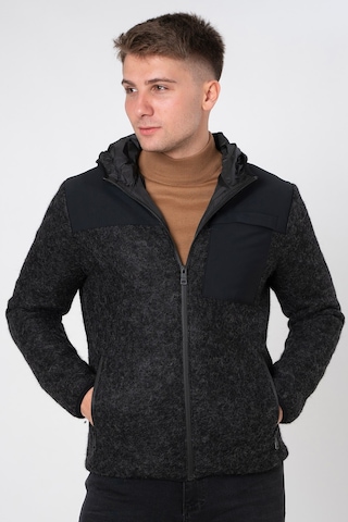 White Stone Eisenstadt Slim Fit Kapüşonlu Mont Siyah