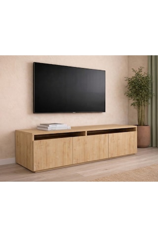 Hilal Modern Ahşap Desenli Tv Ünitesi Safirmeşe Safir Meşe