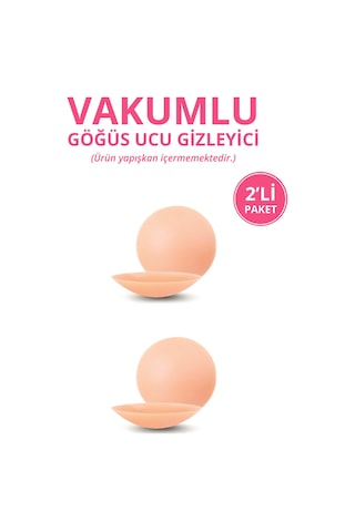 Cottonhill Ten Vakumlu Yapışkansız Göğüs Ucu Kapatıcı, Meme Ucu Kapatıcı 2'li Paket Bej