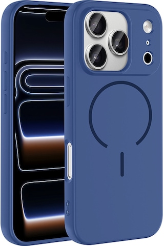Apple Uyumlu iPhone 17 Pro Max Kılıf M-safe Şarj Özellikli Zore Meta Kapak - Lacivert Lacivert