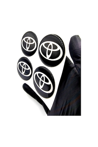 Yeni Nesil Tasarım Damla Sticker Siyah Toyota Jant Göbeği 5.5cm Uyumlu