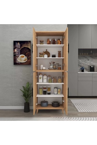 Reyo Home Enda 6 Raflı 4 Kapaklı Çok Amaçlı Dolap Atlantik Çam
