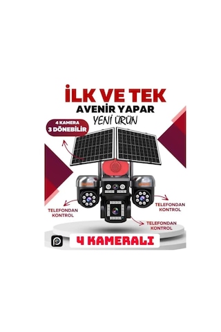 Av-s446 12mp 4 Kameralı Ptz 4g Sim Kartlı Solar Kamera