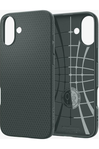 Spigen Apple Uyumlu iPhone 16 Plus İle Kılıf Liquid Air Abyss Green