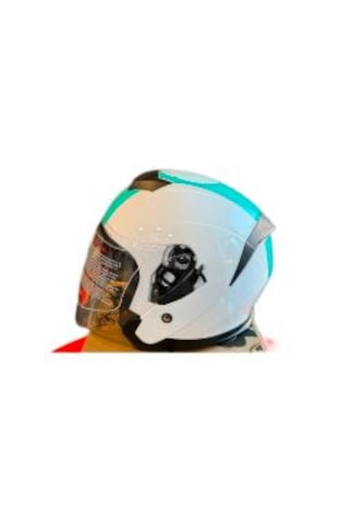 Jiekai Güneş Vizörlü Yarım Kask Beyaz
