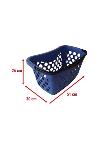 5 Adet Fasulye Tipi-oval Plastik Alışveriş Sepeti - Market El Sepeti Mavi Sku: Smgstk41df8fdd4b Açık Mavi