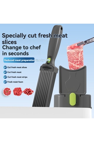 Geeksen Fırında Dondurma Olmadan Taze Et Dilimleyici - Ev Ve Kamp İçin Çok Fonksiyonlu, Kolay Temizlenir, Dilim-ipucu-parça-halka Kesme Aleti Siyah