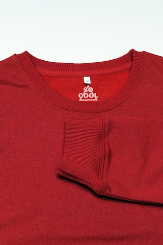 Kırmızı Sweat Paris France Fransa Şehir Yazı Baskılı Şardonlu Yumuşak Sweatshirt Kırmızı