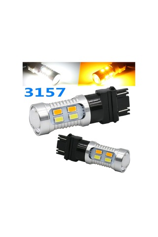 Sointeresting 2x Yüksek Güçlü 3157 Led Drl Beyaz/amber Switchback Dönüş Sinyali Park 20-smd-5730 Ampuller Çift Renk