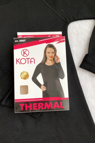 Kota Thermal Yuvarlak Yaka Termal Üst İçlik Siyah