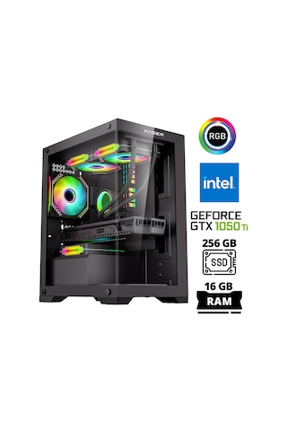 Xaser XSR1019 i5-7400 16 GB 256 GB SSD 4 GB GTX1050Ti Free Dos Masaüstü Oyuncu Bilgisayarı