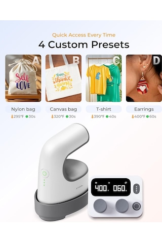 Xtool Mini Isı Presi Kablosuz Kontrol Pod'lu, Ultra Hafif, Taşınabilir Ve Hızlı Isıtma Özellikleriyle Hobi Makineleri