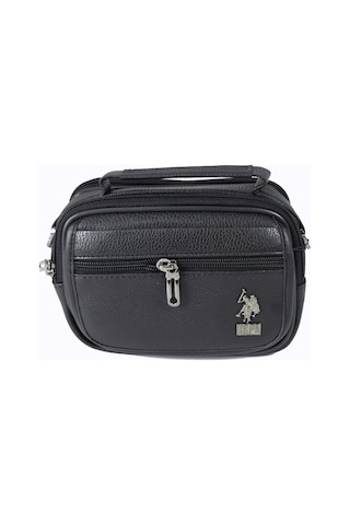 U.S. Polo Assn. Plevr 8417-S Us Polo Assn Siyah Suni Deri Omuz Askılı, Kulplu Po-Siyah
