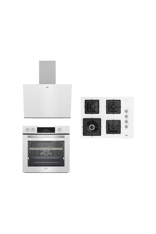 Beko BFC 631 B - Bocd K 6510 EWB - BDE 6062 B Beyaz Buhar Destekli Ankastre Set