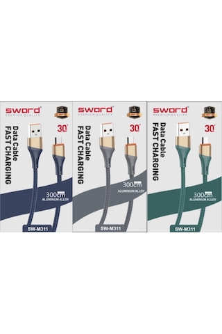 Sword 3 Üç Metre Micro Hızlı Şarj Ve Data Kablosu