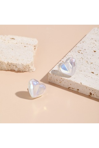 E2209-6 Senfoni Dilimlenmiş Kalp Saplama Küpe Takı