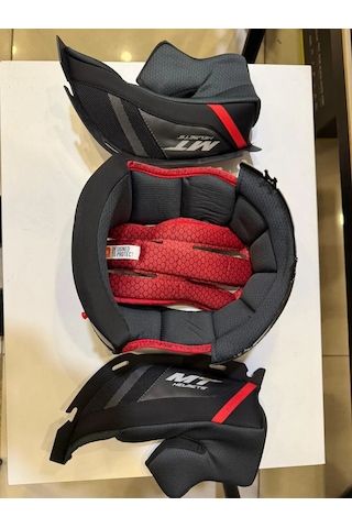 Kask Mt İç Ped Takımı Thunder 4 Sağ-sol Ve Üst Gri/kırmızı